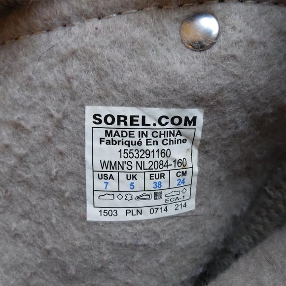 Sorel Size 7 Joan of Arctic Tall Boot Winter Snow Suede Tan Accent Pattern - Picture 8 of 12